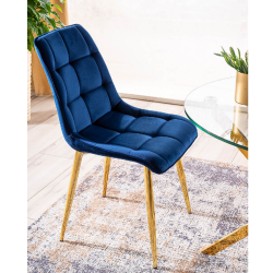 KRZESŁO CHIC VELVET ZŁOTY STELAŻ/GRANATOWY BLUVEL 86