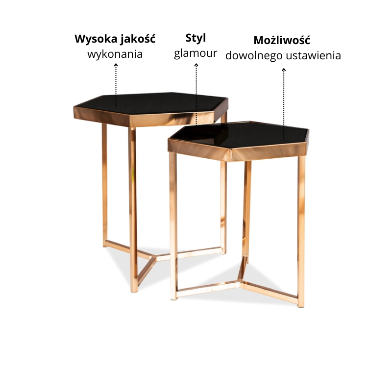 ŁAWA MILOS CZARNY/SZAMPAN (ZESTAW)