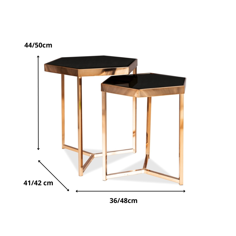 ŁAWA MILOS CZARNY/SZAMPAN (ZESTAW)