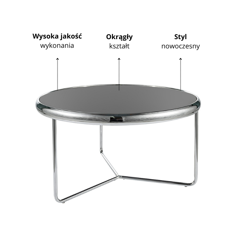 ŁAWA SCARLET KOLOR CZARNY/CHROM FI74