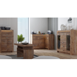 Komoda Indianapolis 76cm I6 jesion jasny/ciemny/kraft biały