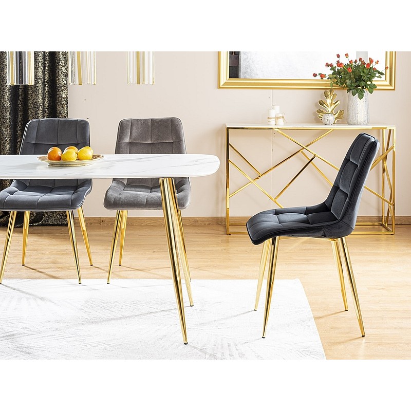 KRZESŁO CHIC VELVET ZŁOTY STELAŻ/CZARNY BLUVEL 19