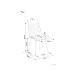 KRZESŁO CHIC VELVET CZARNY STELAŻ/CZARNY BLUVEL 19