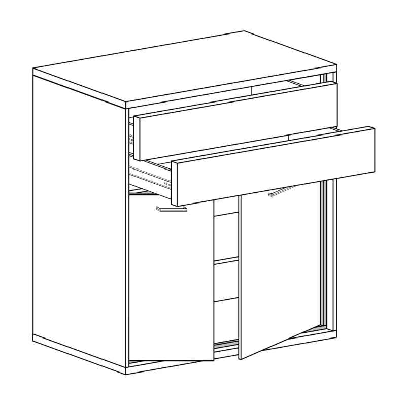 Komoda 92,2cm Mediolan M6 hikora/czarny