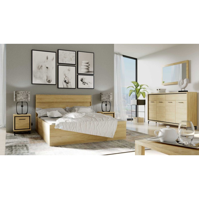 Komoda 92,2cm Mediolan M6 hikora/czarny