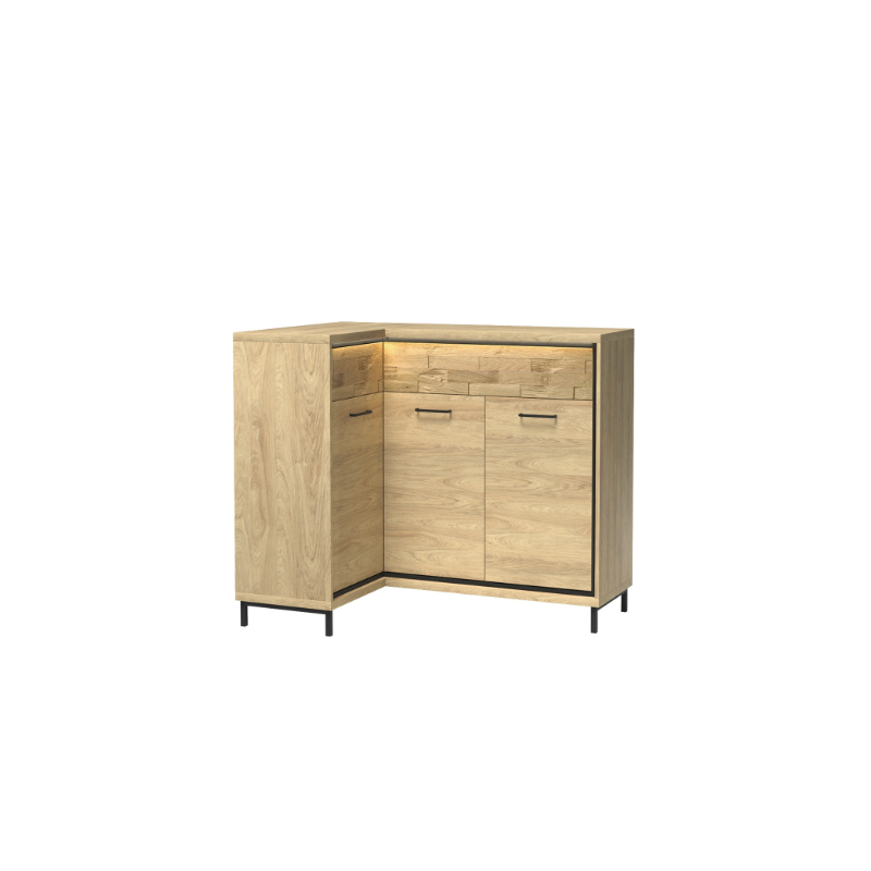 Komoda narożna 127,5cm Mediolan M15 hikora/czarny Komoda narożna 127,5cm Mediolan M15 hikora/czarny