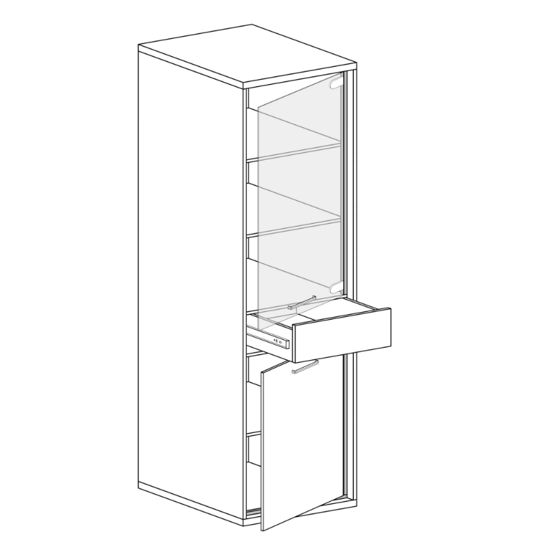 Witryna 49cm Mediolan M4 hikora/czarny