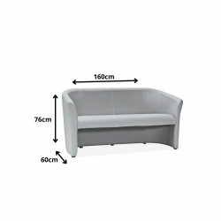 Minimalistyczna sofa TM-3 szara ekoskóra/wenge