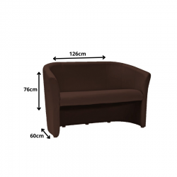 Minimalistyczna sofa TM-2 brązowa ekoskóra/wenge