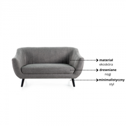 Sofa tapicerowana Elite 2 Brego szary/wenge