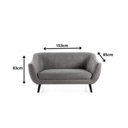 Sofa tapicerowana Elite 2 Brego szary/wenge