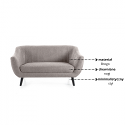 Sofa tapicerowana Elite 2 Brego beżowa/wenge