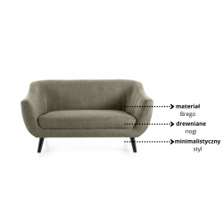 Sofa tapicerowana Elite 2 Brego oliwkowa/wenge