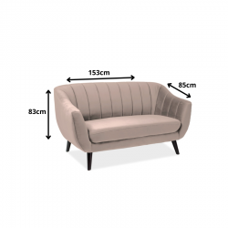 Sofa tapicerowana Elite 2 Velvet beżowy/wenge