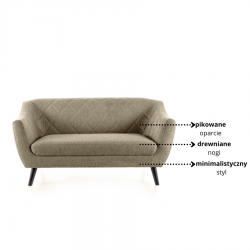 Tapicerowana sofa Molly 2 Brego oliwkowy/wenge