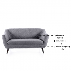 Tapicerowana sofa Molly 2 Brego szary/wenge