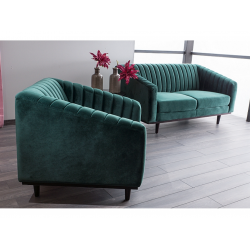 Elegancka sofa Asprey 2 Velvet zielony bluvel 78/wenge