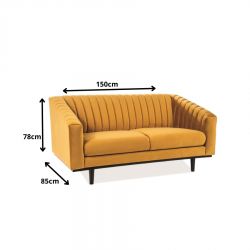 Elegancka sofa Asprey 2 Velvet curry bluvel 68/wenge