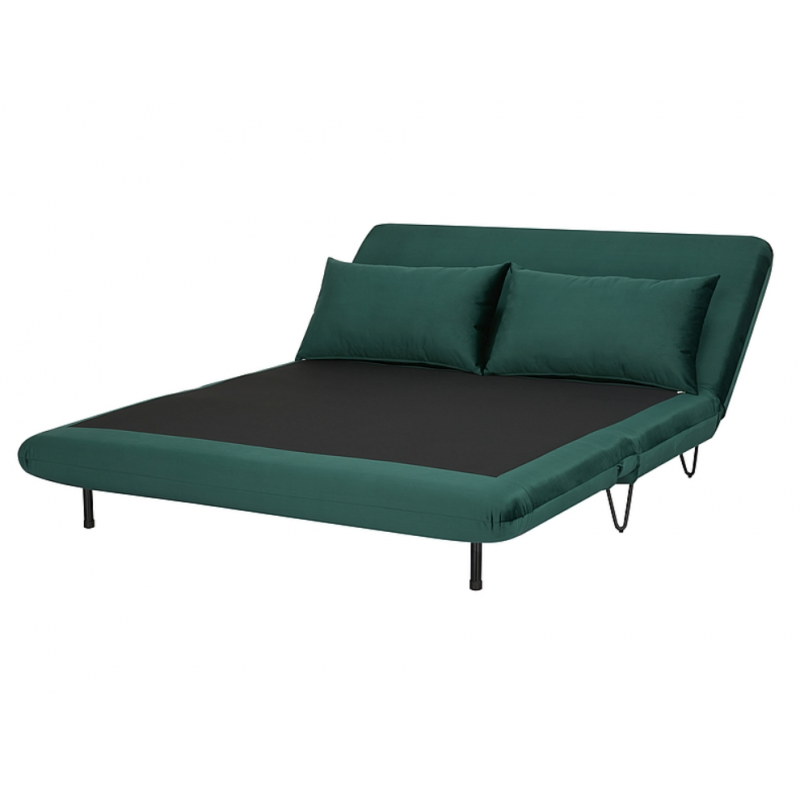 Sofa z funkcją spania Zenia Velvet zielony/czarny