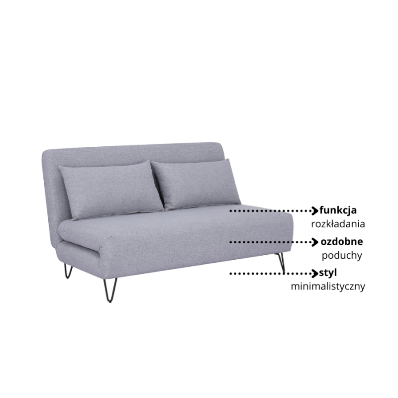 Sofa z funkcją spania Zenia II szary/czarny