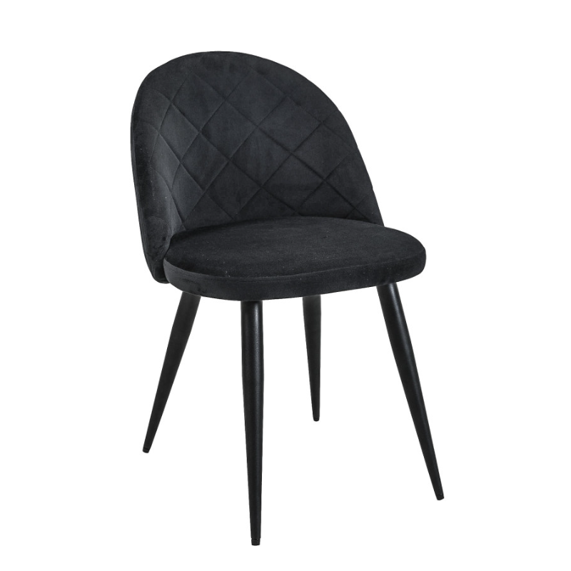 Minimalistyczne krzesło tapicerowane Barcelona czarne/czarne