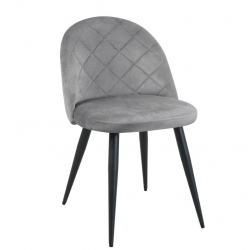 Minimalistyczne krzesło tapicerowane Barcelona szare/czarne nogi