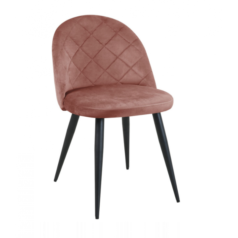 Minimalistyczne krzesło tapicerowane Barcelona różowe/czarne