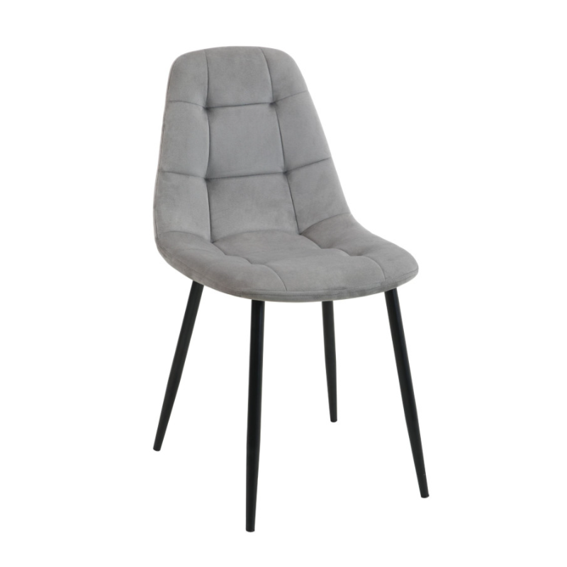 Welurowe krzesło tapicerowane Malaga szary/czarny