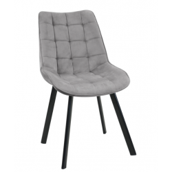 Pikowane krzesło tapicerowane Murcja szare/czarne