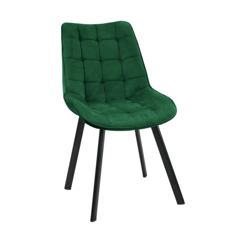 Pikowane krzesło tapicerowane Murcja butelkowa zieleń/czarne