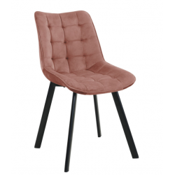 Nowoczesne krzesło tapicerowane Palma pudrowy róż/czarne
