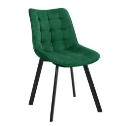 Nowoczesne krzesło tapicerowane Palma butelkowa zieleń/czarne