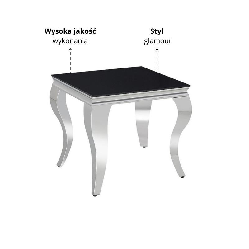 ŁAWA PRINCE B CZARNY/CHROM 55X55