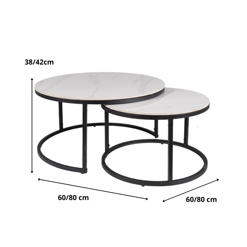 ŁAWA FERRANTE C BIAŁY FI80 FI60/ CZARNY MAT ZESTAW