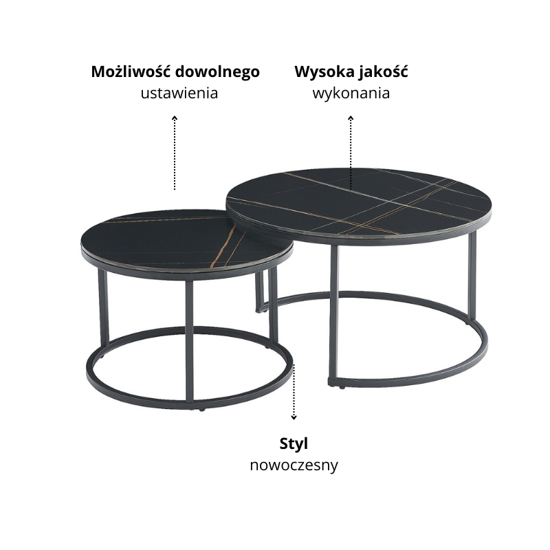 ŁAWA FERRANTE D CZARNY MAT FI80 FI60/ CZARNY MAT ZESTAW