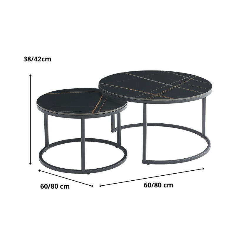 ŁAWA FERRANTE D CZARNY MAT FI80 FI60/ CZARNY MAT ZESTAW