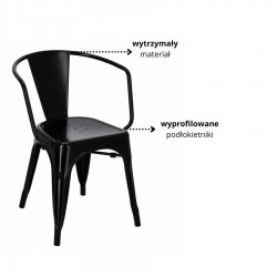 Krzesło Paris Arms czarne