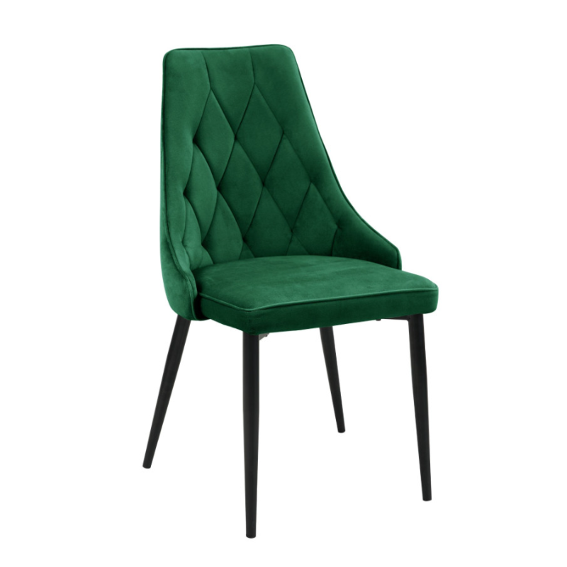 Welurowe krzesło tapicerowane Vigo butelkowa zieleń/czarny