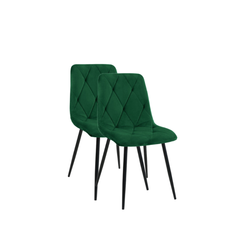 2x Nowoczesne krzesło tapicerowane Sewilla butelkowa zieleń