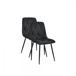 2x Nowoczesne krzesło tapicerowane Sewilla czarne