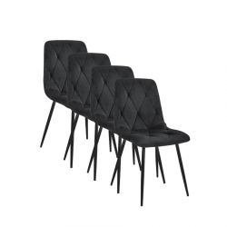 4x Nowoczesne krzesło tapicerowane Sewilla czarne