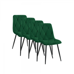 4x Nowoczesne krzesło tapicerowane Sewilla butelkowa zieleń