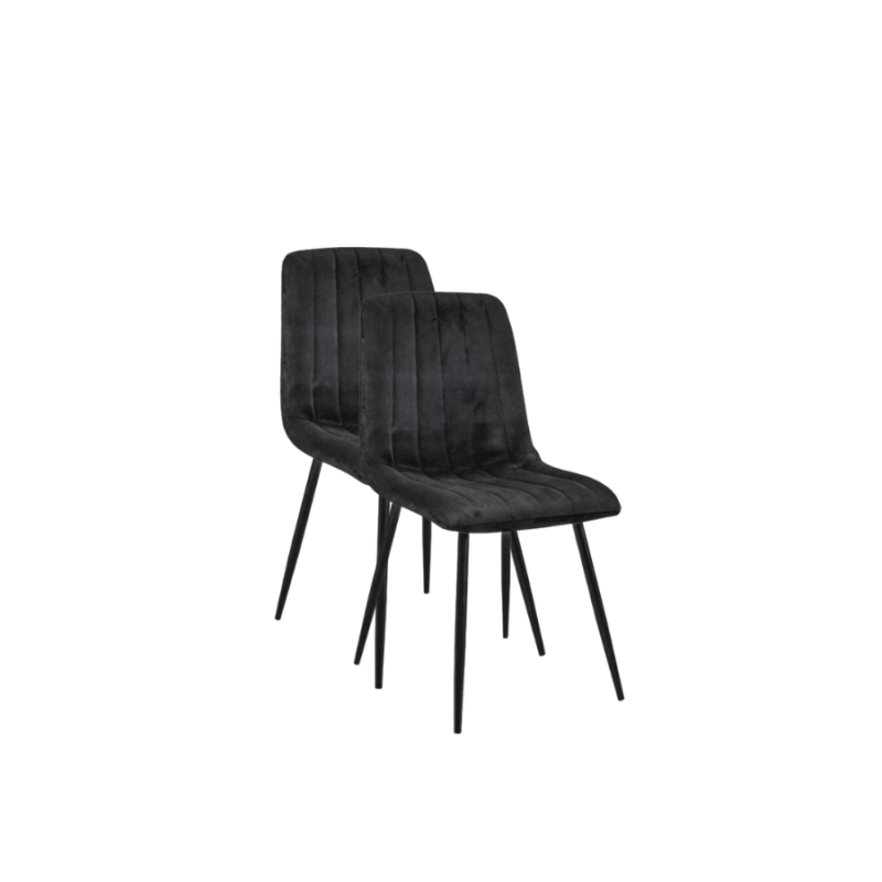 2x Krzesło tapicerowane Madryt czarne/czarne nogi