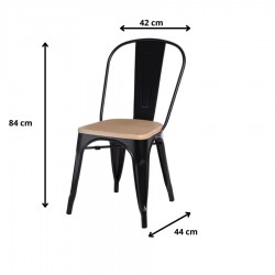 Krzesło Paris Wood czarne sosna