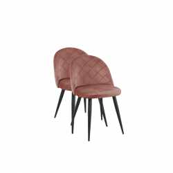 2x Minimalistyczne krzesło tapicerowane Barcelona róż/czarne