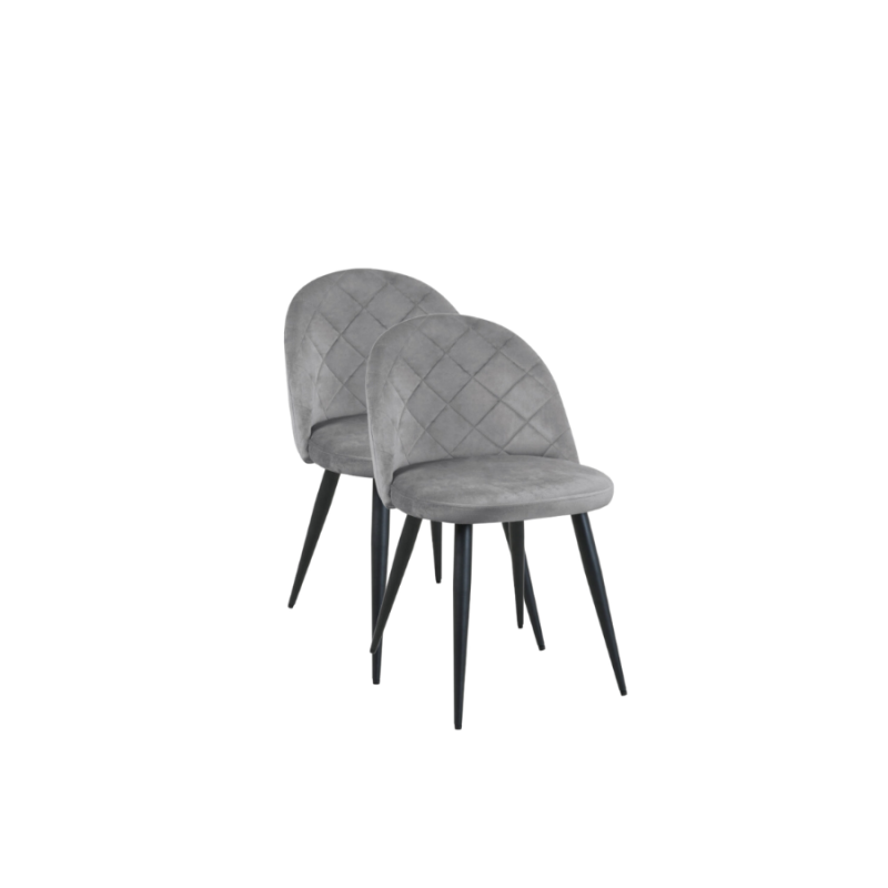 2x Minimalistyczne krzesło tapicerowane Barcelona szare/czarne