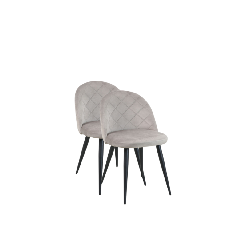 2x Minimalistyczne krzesło tapicerowane Barcelona beżowe/czarne