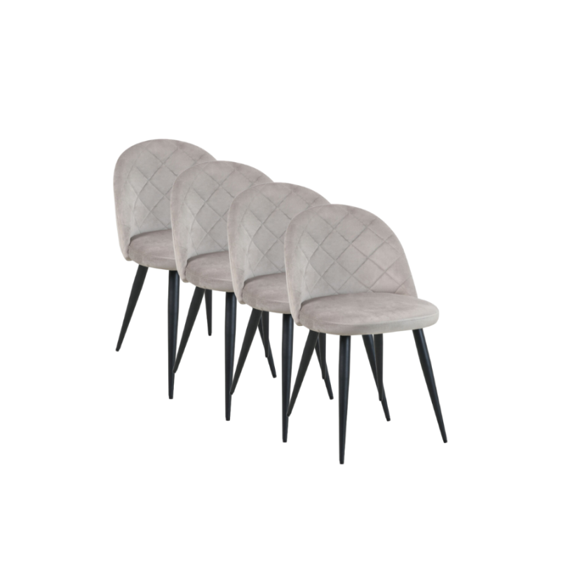 4x Minimalistyczne krzesło tapicerowane Barcelona beżowe/czarne