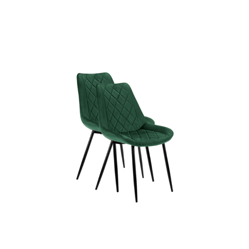 2x Welurowe krzesło tapicerowane Las Palmas butelkowa