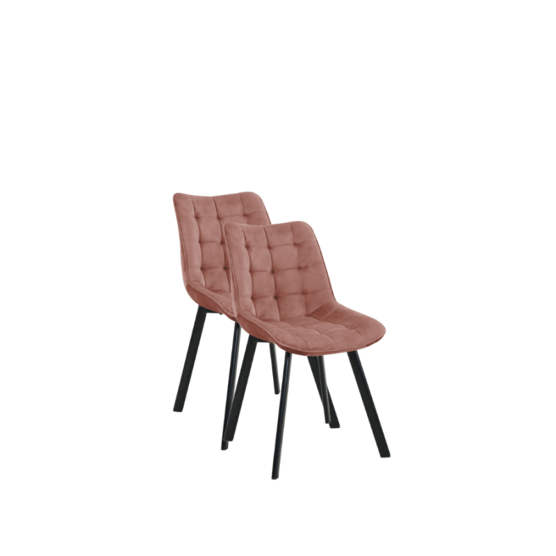 Nowoczesne krzesło tapicerowane Palma różowe/czarne